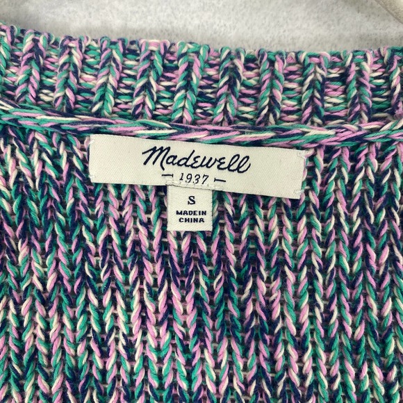 Madewell Sweater Small V-Neck Knit Colorblock Spectrum Pullover Long Sleeve - Picture 8 of 11